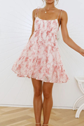Mari Flounce Floral Dress