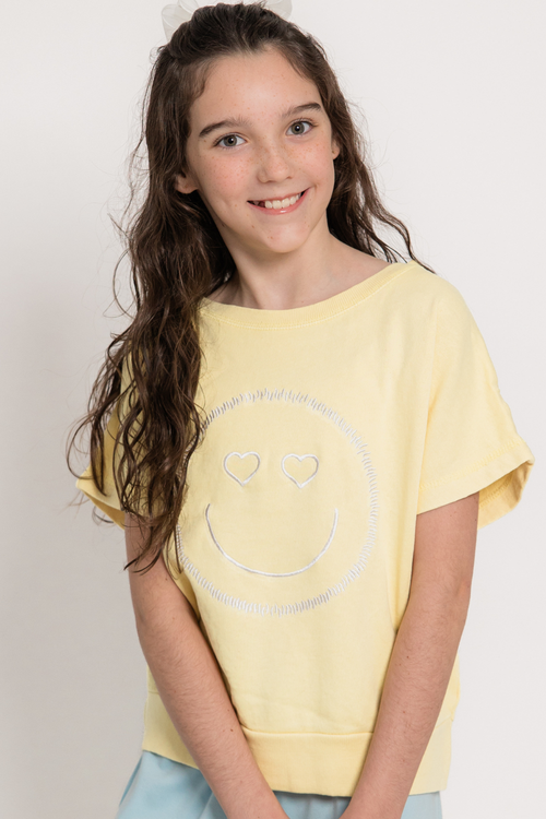 Off Shoulder Happy Face Tee By Vintage Havana
