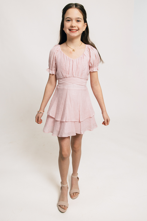 Girls Delilah Dress in Pink by Katie J