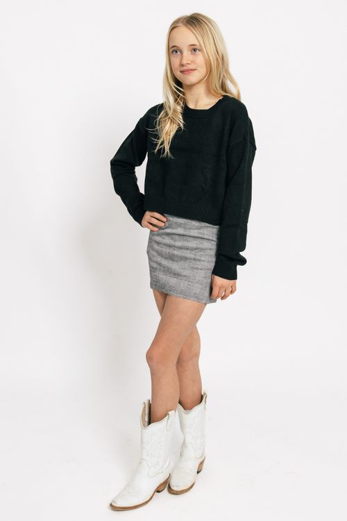 The Rachel Skort in Black and Grey Checkered  by Cheryl Creations