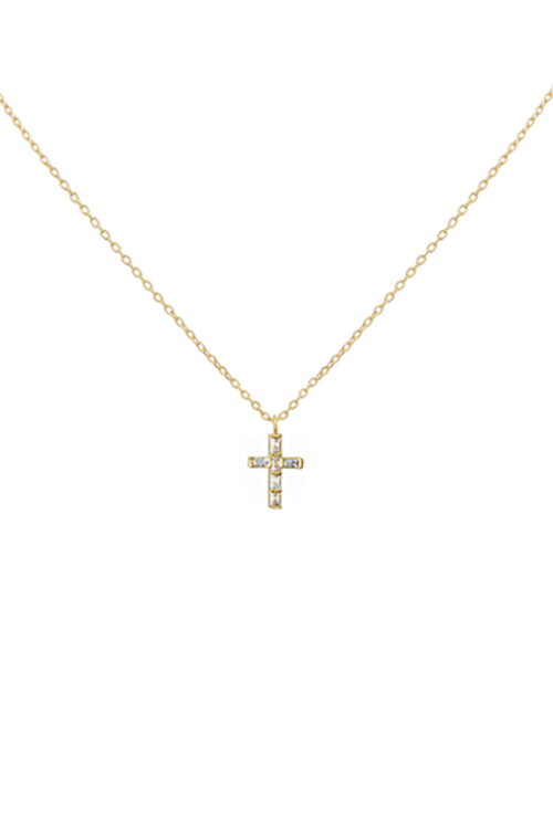 Crystal Cross Pendant Necklace
