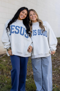 JESUS/GOD IS GOOD Reversible Mockneck Sweatshirt