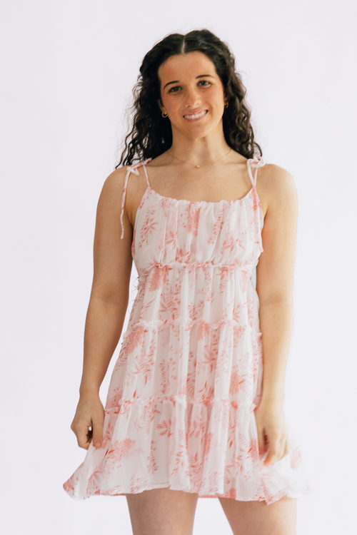 Mari Flounce Floral Dress
