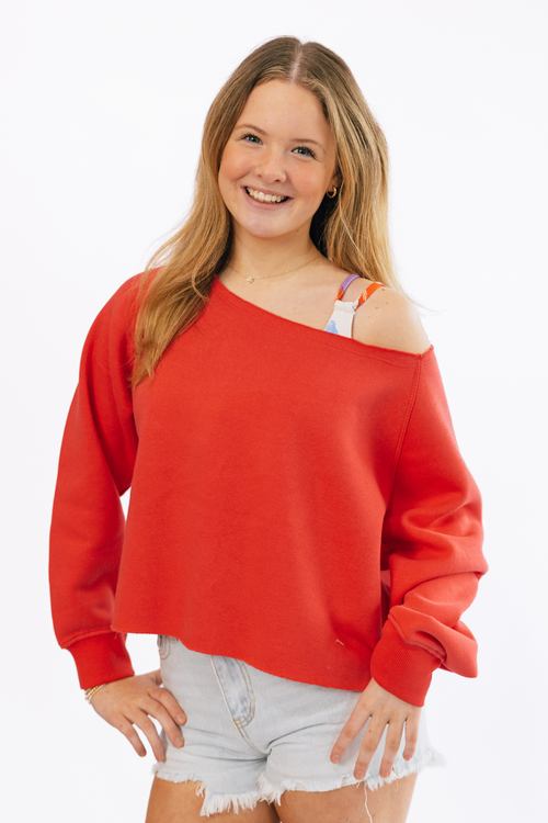 Cherry Essential Oversized Fleece by Ocean Drive