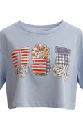 Girls USA Patchwork Applique Top by Peach Love California