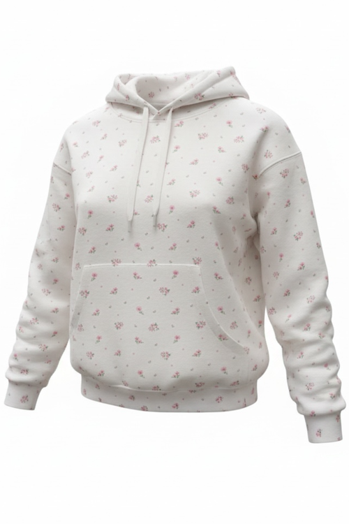 Cream Ditsy Pink Floral Sweatshirt