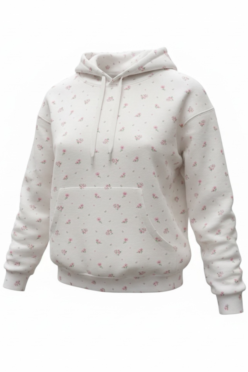 Cream Ditsy Pink Floral Sweatshirt