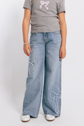 Katie J Girls Bow Embroidered Jeans