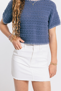Tractr Girls Lisa Fray Hem Skirt in White