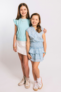 Drew Dress In Aqua Floral by PLEAT