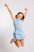 Drew Dress In Aqua Floral by PLEAT