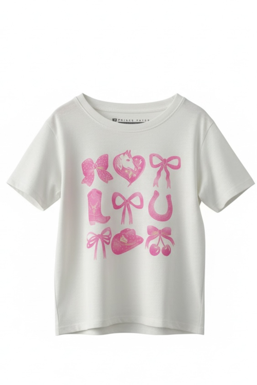 Girls Western Boots Tee by Prince Peter