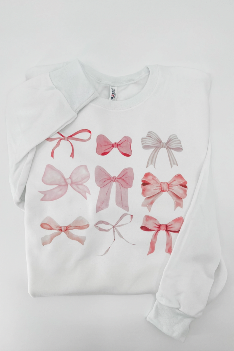 Pretty in Pink Bows Sweatshirt Tween