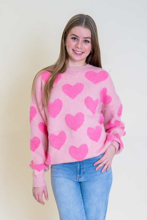 Jett Fuzzy Heart Sweater