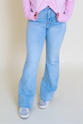 Tracey Crop Straight Light Wash Jeans by Hidden