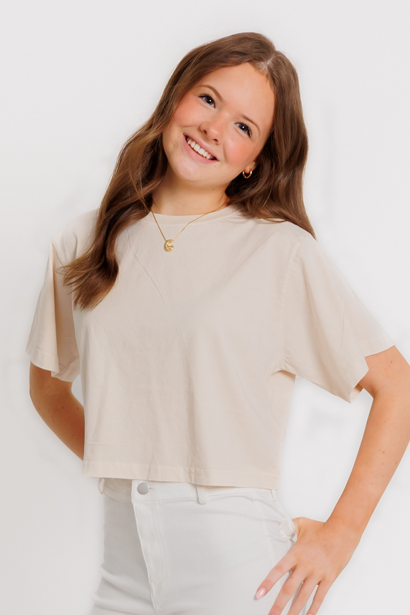 Washed Garmet Dye Boxy Tee By Ocean Drive