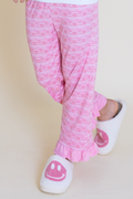 Girls Heart Ruffle Sleep Pants