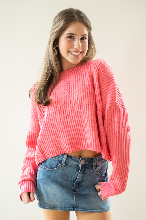 Penelope Cropped Knit Sweater