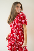 Valentine's Bow Print 2pcs Shorts Pajama Set