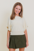 Olivia Open Back Short Sleeve Sweater