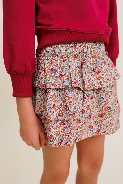 Sally Skirt in Jewel Floral by PLEAT