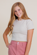 Short Sleeve Cropped Sweater Top