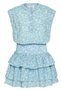 Drew Dress In Aqua Floral by PLEAT