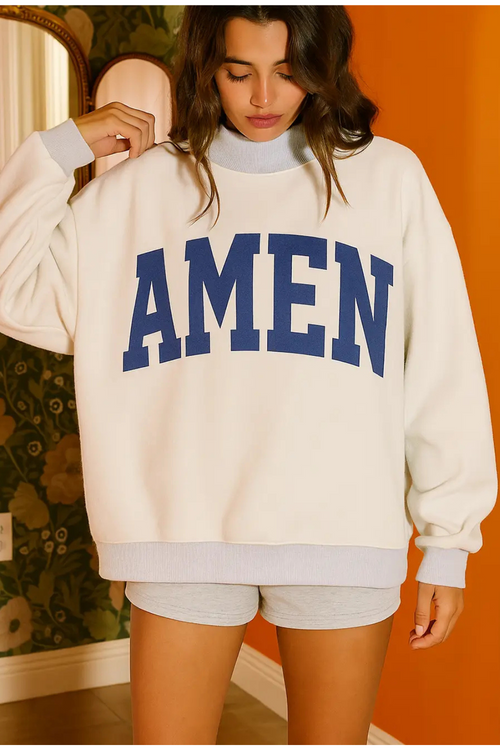 WWJD/AMEN Reversible Mockneck Sweatshirt
