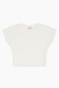 Ribbed Cap Sleeve Baseball Tee By TENLY