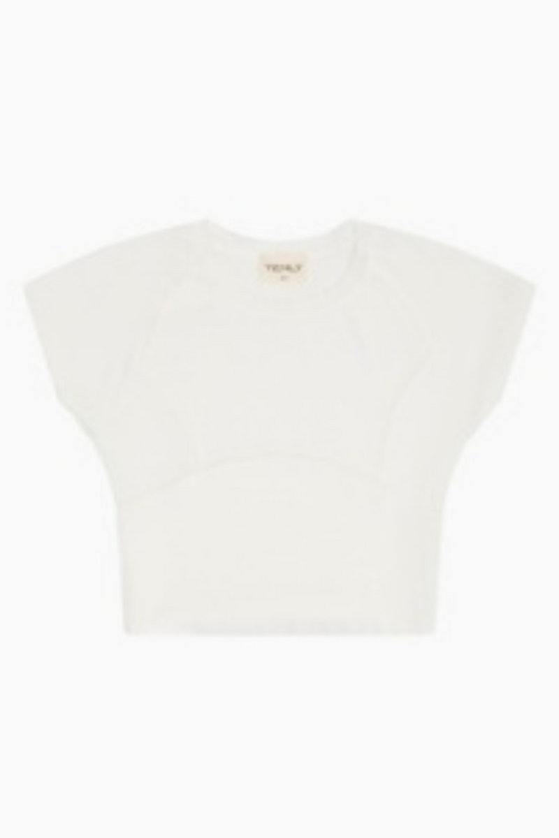 Ribbed Cap Sleeve Baseball Tee By TENLY