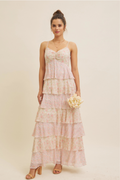 Madison Romantic Floral Tiered Maxi Dress