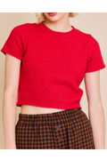 Short Sleeve Cropped Sweater Top