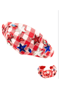 USA Gingham Star Headband