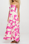 Fuchsia Wave Maxi Dress By Meet Me in Santorini