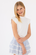 Girls Melody Skirt in Blue Ditsy Floral by Katie J NYC