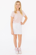 Tractr Girls Lisa Fray Hem Skirt in White