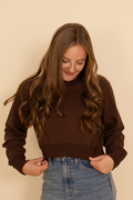 Samantha Long Sleeve Crew Neck Cropped Sweatshirt