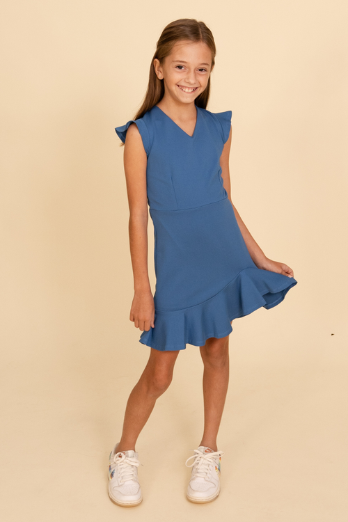 The Fiona Dress in Blue by Miss Behave