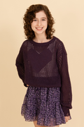 Distressed Heart Sweater in Plum by Flowers by Zoe