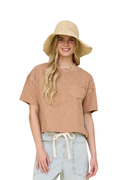 Rebecca Raw Edge Pocket Top