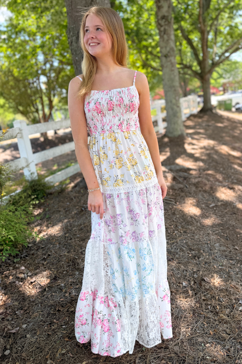 Ivy Floral Smocked Maxi Dress with Tiered Skirt