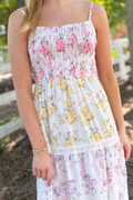 Ivy Floral Smocked Maxi Dress with Tiered Skirt