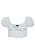 Katie J NYC Juniors Roya Top in Blue Floral