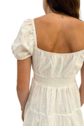 Emmy Eyelet Puff Sleeve Tiered Dress