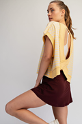 Striped French Terry Open Back Top