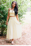 Smocked Top & High Waisted Smocked Midi Skirt Set