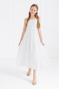 Katie J NYC Girls Alessandra Maxi Dress in White Eyelet