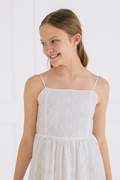 Katie J NYC Girls Alessandra Maxi Dress in White Eyelet