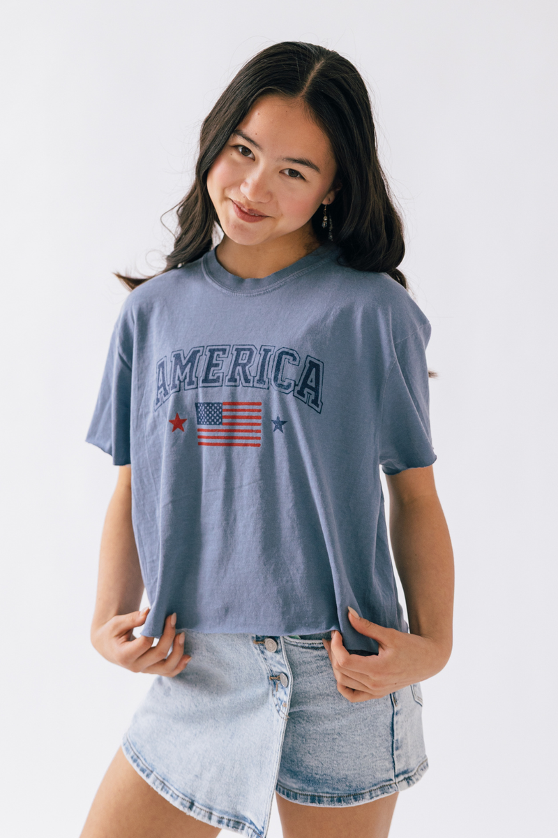 America Graphic Crop Tee