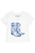 Katie J NYC Girls Bow Boots Baby Tee